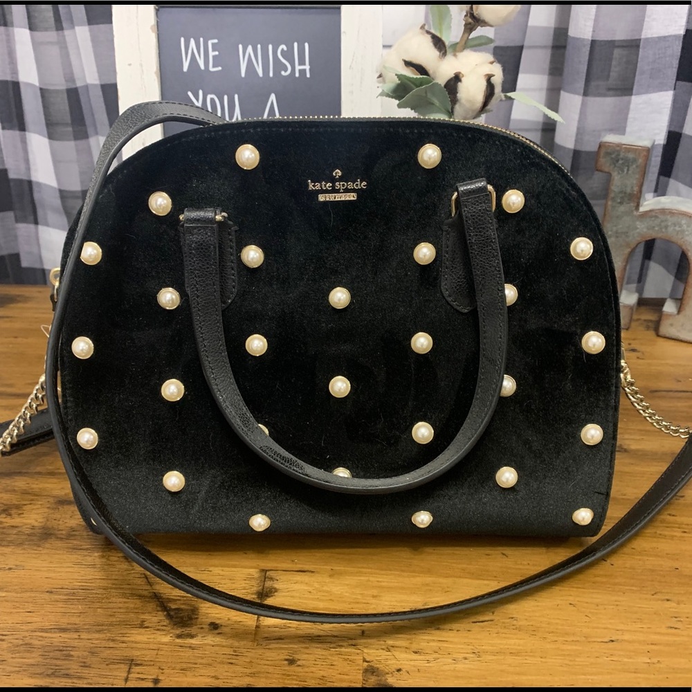COPY - Kate Spade Black Velvet & Pearl Purse